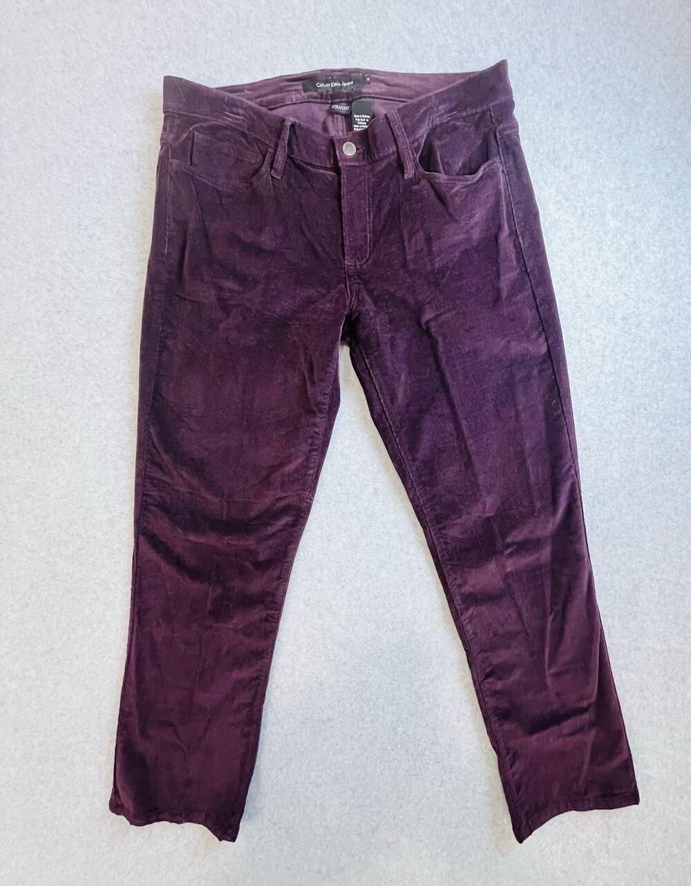Calvin Klein Jeans Power Stretch Corduroy Straight Leg Slim Fit Pants Size 12x30